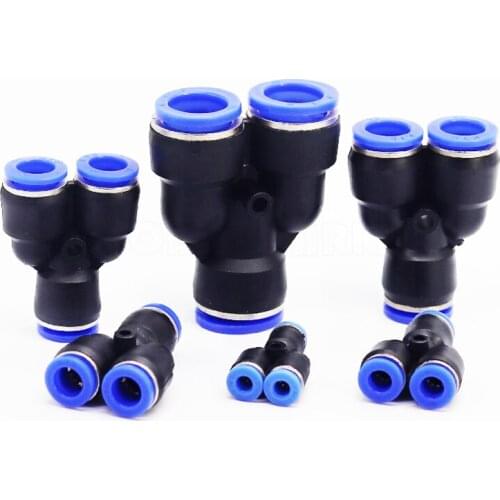 HIGH QUALITY PY12 100Pcs PY12 Pneumatic 12mm to 12mm T Type One Touch Push In Quick Fittings