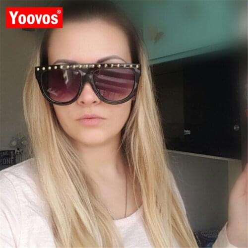 Yoovos 2021 New Large Frame Sunglasses Women Vintage Anti-diamond Outdoor Retro Street Beat Sun Glasses Lunette De Soleil Femme