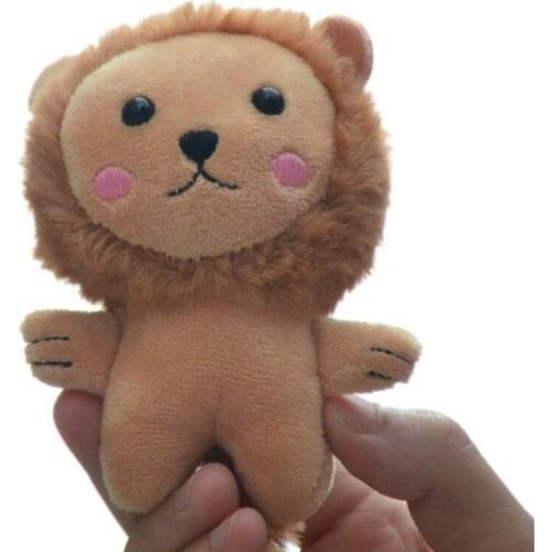 10PCS 11cm Simulation Little Lion Decoration Bag Plush Mini Pendant Keychain Doll Ring Toy