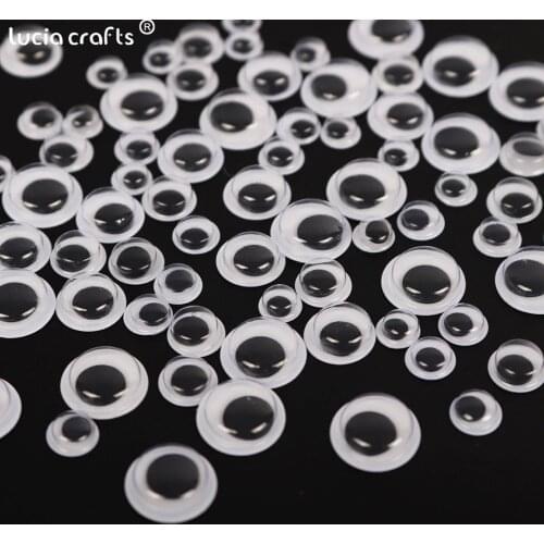 Lucia Crafts 100pcs Self-adhesive Googly Eyes Eyeball Sticker DIY Stuffed Toys Doll Accessories K0815
