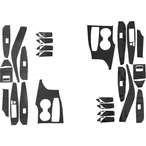 18pcs Interior Decoration Sticker Cover Trim Kit Carbon Fiber Style Black Car Fit For Toyota Camry 2018 2019 2020