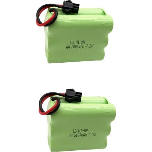 2PCS 7.2v battery 2800mah ni-mh bateria 7.2v nimh battery pilas 7.2v pack aa size ni mh for rc toy car boat robot free shipping