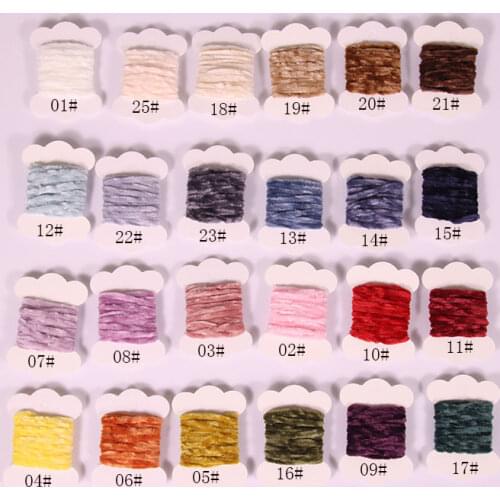 2019 Rushed Promotion Car Pendant French Embroidery Material Accessories, Chenille Yarn, Velvet Crochet Multicolor 25 Color