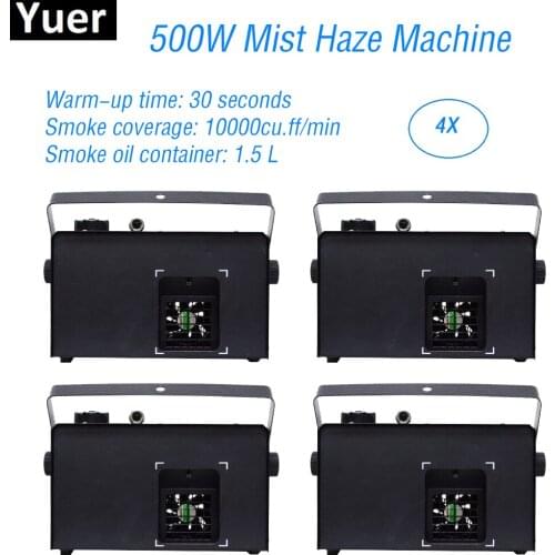 4Pcs/Lot 500W Mist Haze Machine Smoke Machine DMX512 Control LED fogger Disco Lights DJ Equipment Stage Effect Smoke Machine