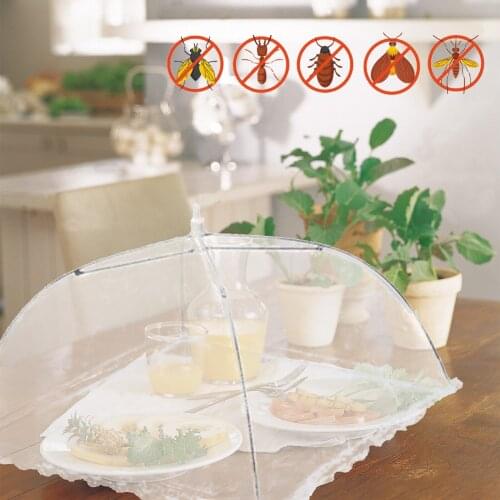 6pcs Mesh Screen Protect Food Cover Tent Dome Net Umbrella Picnic Kitchen Folded Mesh Anti Fly Mosquito Umbrella New