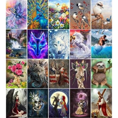 Small bird animal diamond painting 5D round rhinestone embroidery landscape beauty complete mosaic design home decoration gift