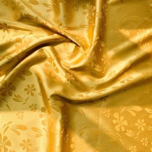 From 5meters NEW8 15Colors Plant Jacquard Satin Fabric DIY Materials/Dress /Elastic Cheongsam/DIY Sewing Fabric