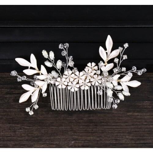White leaves bridal hair accessories hair comb beautiful bridal headdress wedding dress headdress accessories wedding jewelry