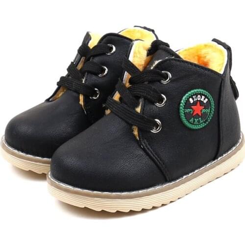 Winter ChildrenS Snow Boots Kids Boys Thick Warm Cotton Shoes Girls Non-Slip Cotton Boots Fashion Baby Shoes