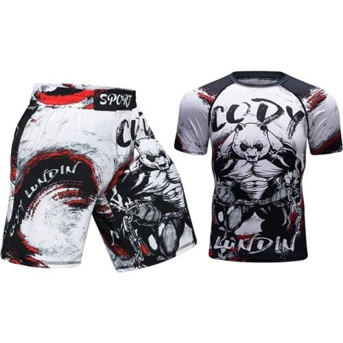 Cody Lundin Man Compression Sports Suit Quick Drying Perspiration Fitness Training MMA Kit Rashguard Male Sportswear Jogging Run