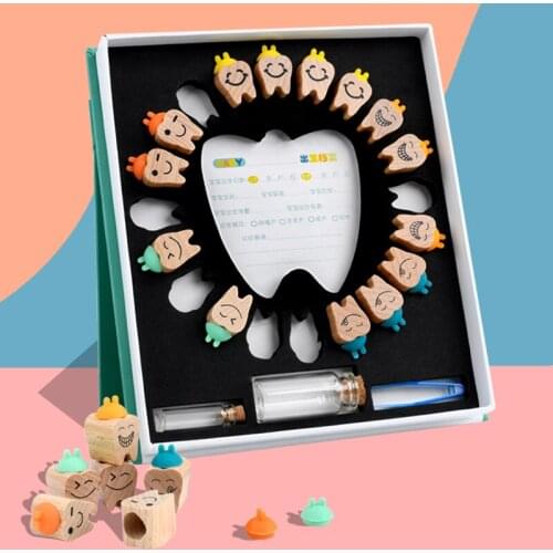 Wooden Childrens Deciduous Tooth Storage Box Baby Tooth Storage Box Lost Tooth Memorial Collection Creative Home Gifts