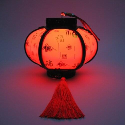 Household Chinese New Year Chinese Style LED Luminous Portable Lantern Q0KA