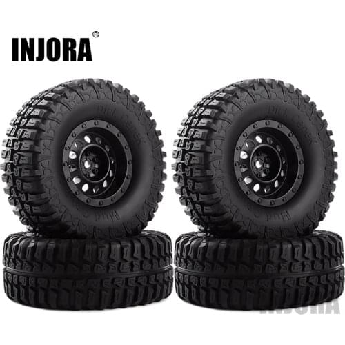 INJORA 4Pcs Plastic 1.9" Wheel Rim Tires Set for 1/10 RC Crawler Car Axial SCX10 90046 Tamiya CC01 D90 D110