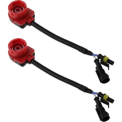 Krator 2PCS D2 D2S D2R D2C HID Xenon Bulb Adapters Wire Harness Connector Socket Car Accessories Base Adaptor