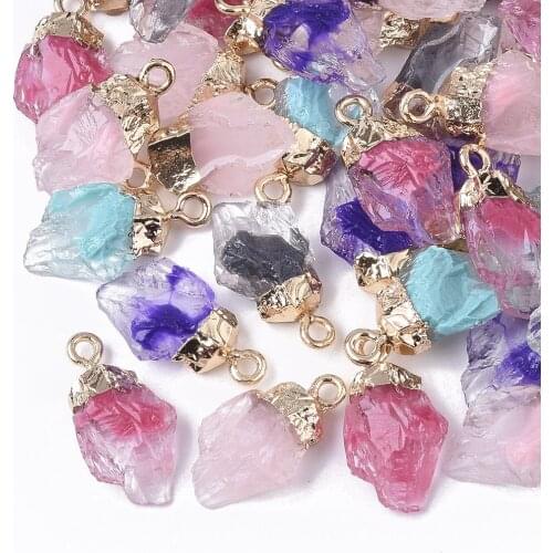 Color Resin Imitation Crystal Stone Pendant DIY Random Color Mixing Resin Pendant Ornaments Accessories jewelry resin molds