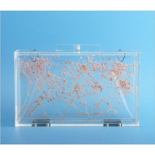 Summer new acrylic small square bag starry transparent dinner bag party chain shoulder messenger bag clutch purse clutches bags