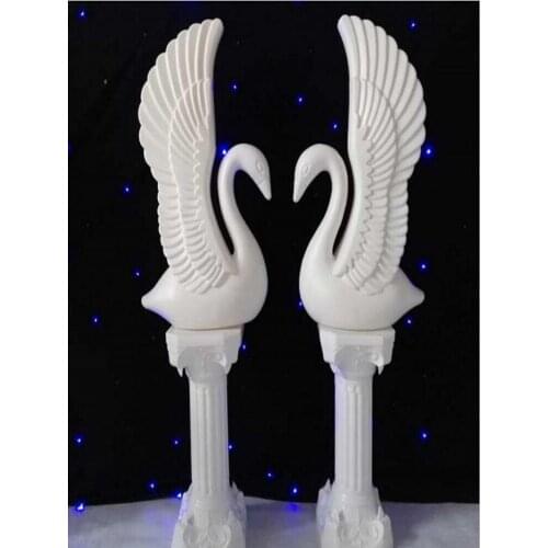 New Arrival 2pcs White Swan Wedding Roman Column Party Welcome Area Decoration Photo Booth Props Pillar Supplies Free Shipping
