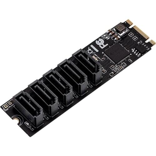 H1111Z Add On Cards M.2/M2 Adapter SSD M2 SATA Adapter Hard Disk M2 to SATA Card NGFF M.2 SATA Adapter 5 Ports SATA3 Riser Card