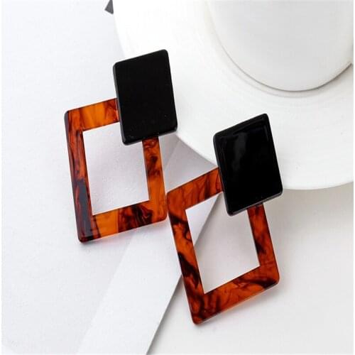 European and American style retro ear ding 100 tower autumn winter geometric earrings acetic plate stylish simple nai accessorie