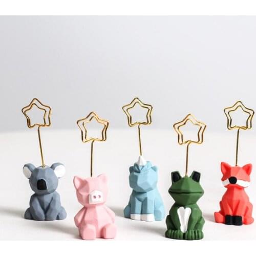 2020 Sharkbang Cute Animal Photo Paper Clip Holder Desk Name Card Memo Clip Wedding Favors Place Card Decoration Birthday Gift