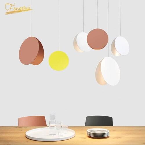 Nordic LED Pendant Lights Lighting Modern Macaron Wrought Iron Leaf Pendant Lamp Attic Cafe Home Interior Art Deco Hanging Lamp