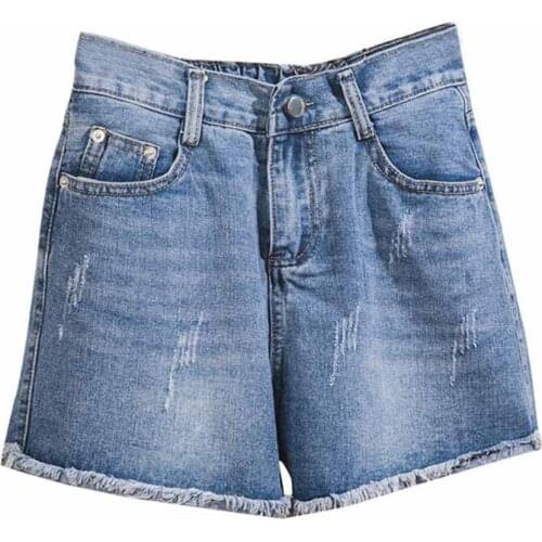 Loose Blue Denim Shorts For Women 2019 Summer New Casual Plus Size L-4XLRipped Hole Short Jeans Womens High Waist Shorts G366