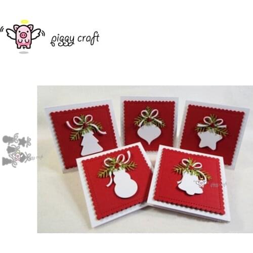 Piggy Craft metal cutting dies cut die mold 5Pcs Christmas decoration Scrapbook paper craft knife mould blade punch stencils die