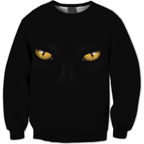 REAL American US SIZE Eye of the Panther Sublimation Print Plus Size Crew Neck Sweatshirt