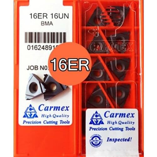 16ER 10 11 12 13 14 16 18 20 24 28 32UN BMA 10pcs Carmex CNC External thread carbide insert processing stainless steel. steel
