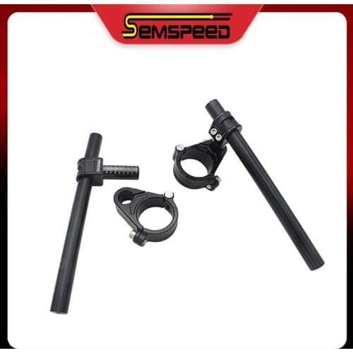 SEMSPEED Universal Motorcycle 48mm 51mm 53mm 58mm Adjustable Riser High Clip Ons Solid Handlebar Fork Tube Lift Clip on Top