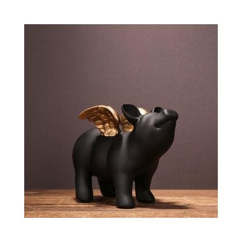 Xiao pig lucky pig small blessing pig piggy bank resin furnishing home model room childrens room small change to decoration