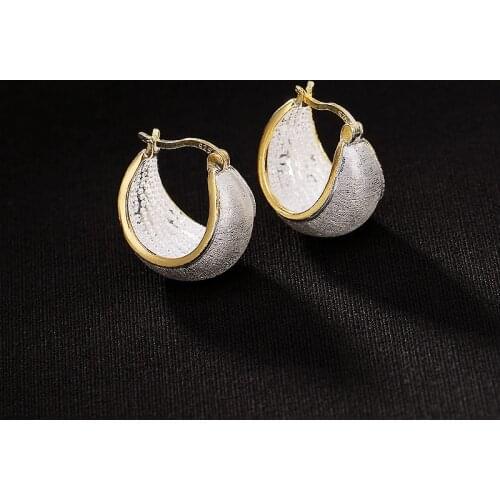 Luxury Golden Color Earrings For Women Authenic 925 Sterling Silver Lady Earrings For Wedding Engagement Gift