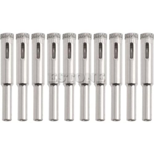 New 10Pcs 8mm Diamond Core Coated Drill Bits Hole Saw Glass Tile Ceramic Marble 85AC