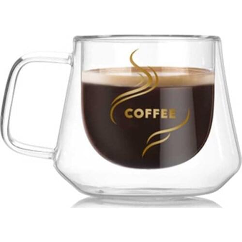 200mL Double Wall Glass Mug Office Mugs Heat Insulation Double Coffee Mug Coffee Glass Cup Drinkware Gift For Friend