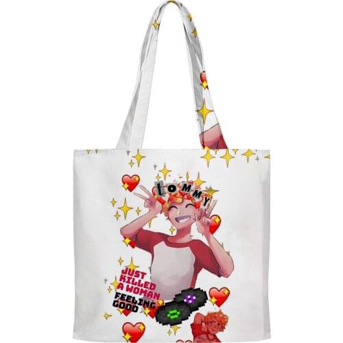 2021 Dream SMP Tommyinnit Teenager 3D Print Shoulder Bag Women Fluffy Bag Casual Oxford Tote Handbag Mini Bolso Mujer