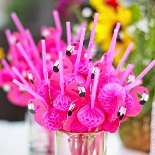 50Pcs Bendable Flamingo Cocktail Drinking Straws Wedding Party Supplies Drinking Decorative Straws Kitchen Barware Accessories