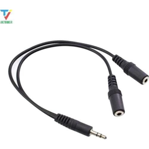 500pcs/lot Black Audio Conversion Cable 3.5mm Male To Female Headphone Jack Splitter Audio Adapter Cable wholesale cheap