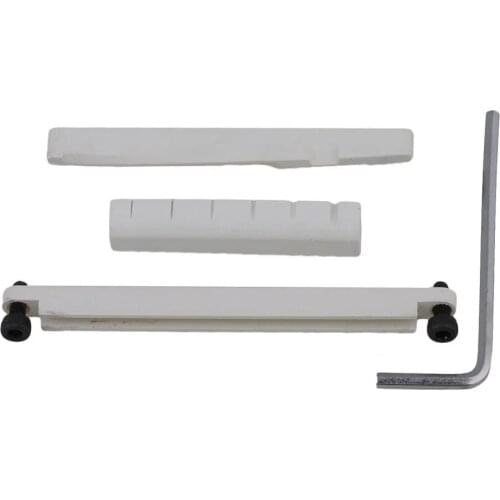 Acoustic Guitar Slotted Nut and String Bridge Saddle Plastic Steel