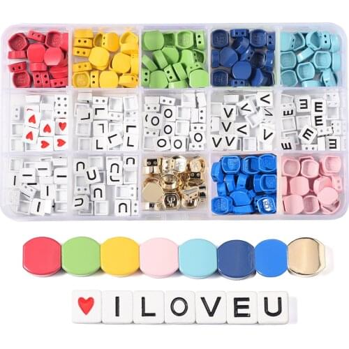 I LOVE U letterbeads colorful honeycomb enamel tile beads metal charms beeds beads jewelry making charm bracelet diy crafts