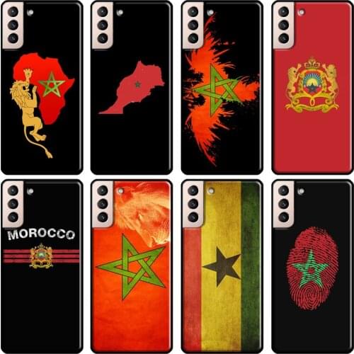 Morocco Flag Coat Of Arms Cover For Samsung Galaxy S20 FE S8 S9 S10 Plus Note 9 10 Note 20 Ultra S21 Phone Case