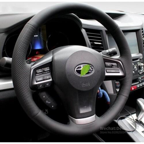 DIY leather hand-sewn car steering wheel cover for Subaru brz Forester Outback xv Legacy hight quality Grip car accessories
