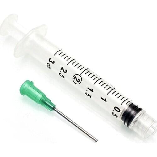 100Pack 3ML Dispensing Syringe With 18 Ga 1.5" Blunt Tip Needle Stainless Steel Dispense Needles For Mixing Liquid