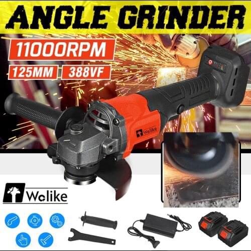 DOERSUPP 125mm 3 Speed 1000W Electric Angle Grinder Grinding Machine Cordless DIY Woodworking Power Tool For 18V Makita Battery