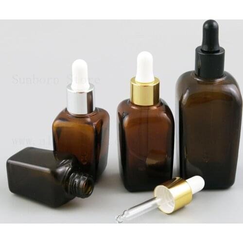 Amber Glass Dropper Bottle Refillable Essential Oil Aromatherapy Perfume Container e Liquid Pipette dropper Bottle 20PCS