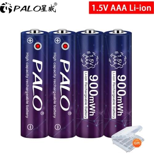 PALO 1.5V AAA Li-ion battery AAA rechargeable battery AAA 1.5v 900mWh AAA lithium li-ion rechargeable battery for Remote control