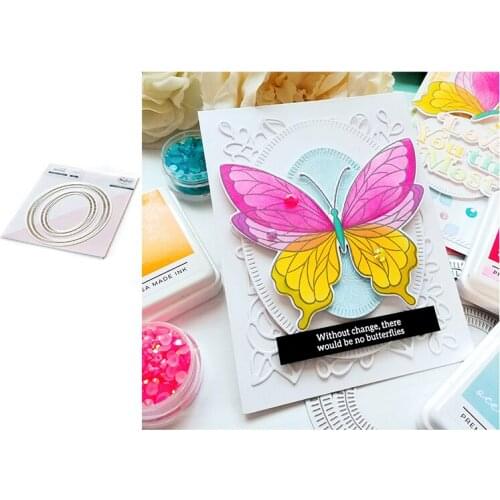 New Arrival Line Ellipse Shape Frame DIY Metal Cutting Dies for Scrapbooking Stencil Handmade Card Make Model Craft Mold Die Cut