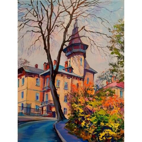 Landscape Lviv Pre-Printed 11CT Cross Stitch Patterns DIY Embroidery DMC Threads Sewing Knitting Hobby Handiwork Needle Magic