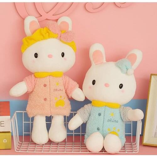 Plush Doll Cartoon Design Birthday Gift PP Cotton Bunny Shape Pillow Toy Children Stuffed Animal Cartoons Toys Cute Ornament