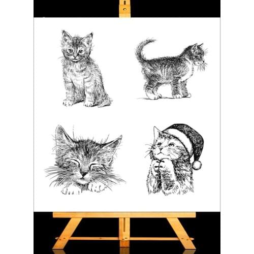 ZhuoAng Cute cat Clear Stamps/Card Making Holiday decorations For scrapbooking Transparent stamps 13*13cm