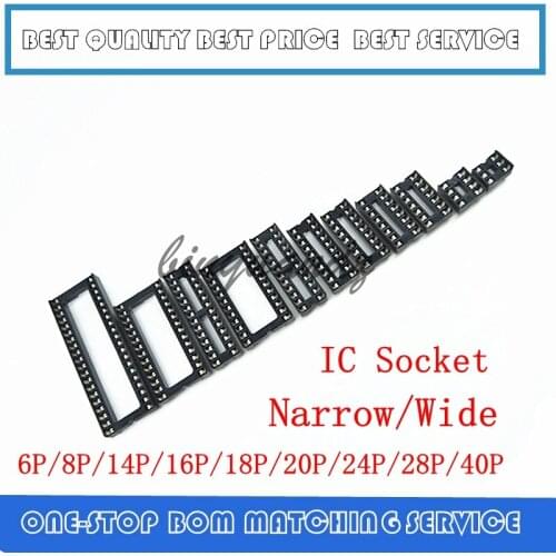 5PCS IC Sockets DIP6 DIP8 DIP14 DIP16 DIP18 DIP20 DIP28 DIP40 pins Connector DIP Socket 6 8 14 16 18 20 24 28 40 pin